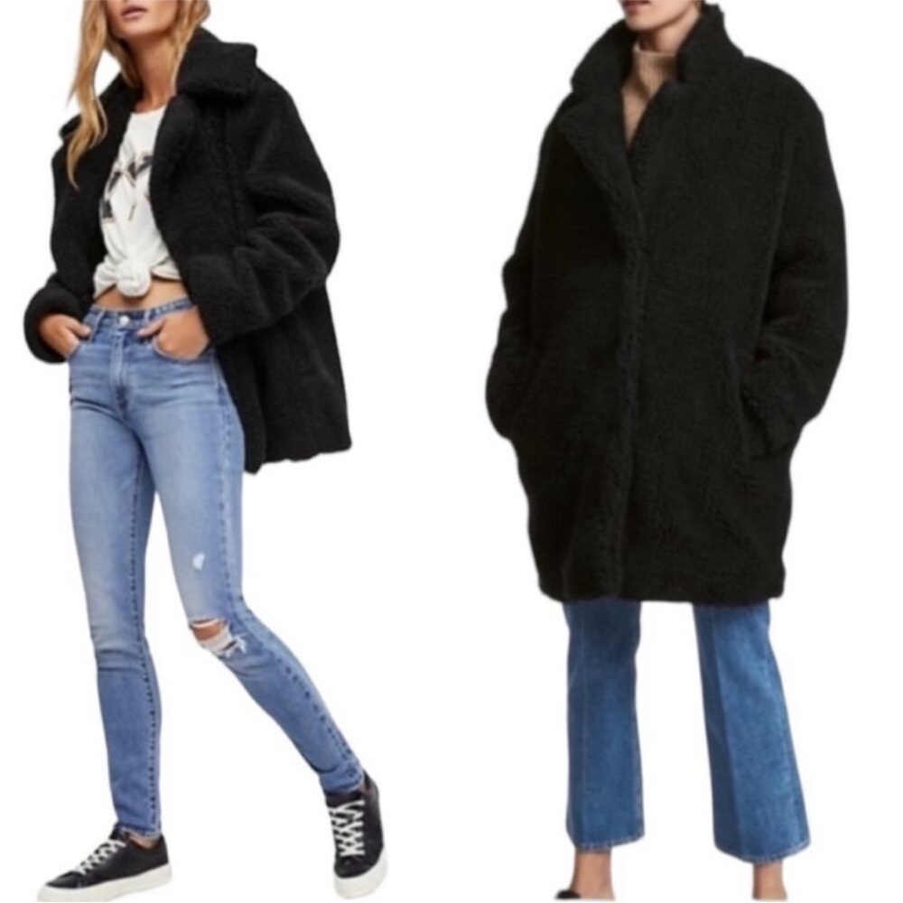 American Eagle Outfitters Black Teddy Jacket
